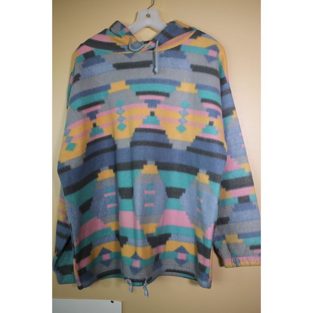 Vintage Denim RepublicRare Pastelle Tribal Hoodie - Size Large